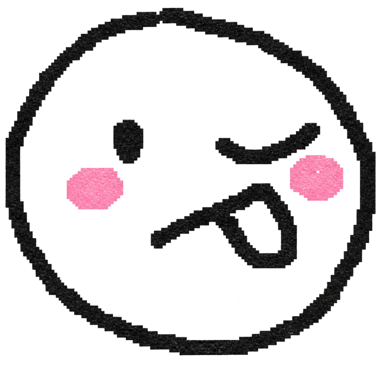 Disegno dell’occhiolino su post-it rosa